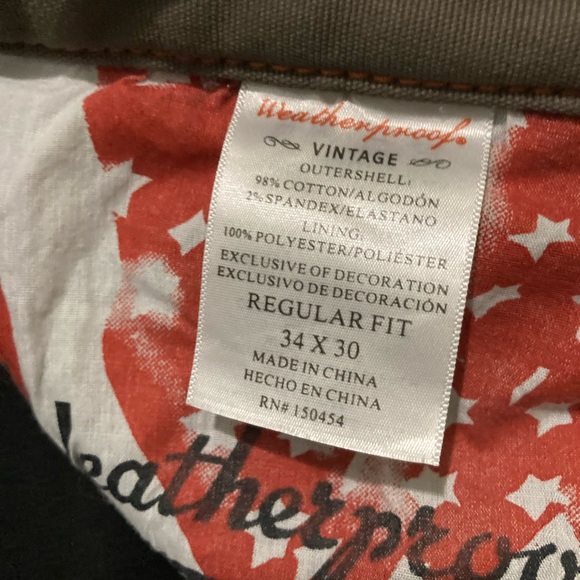 Weatherproof Vintage Mens Fleece Lined Pants Size 34 x 30 - Picture 6 of 11